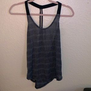 Charcoal gray striped Nike dri fit workout tank top